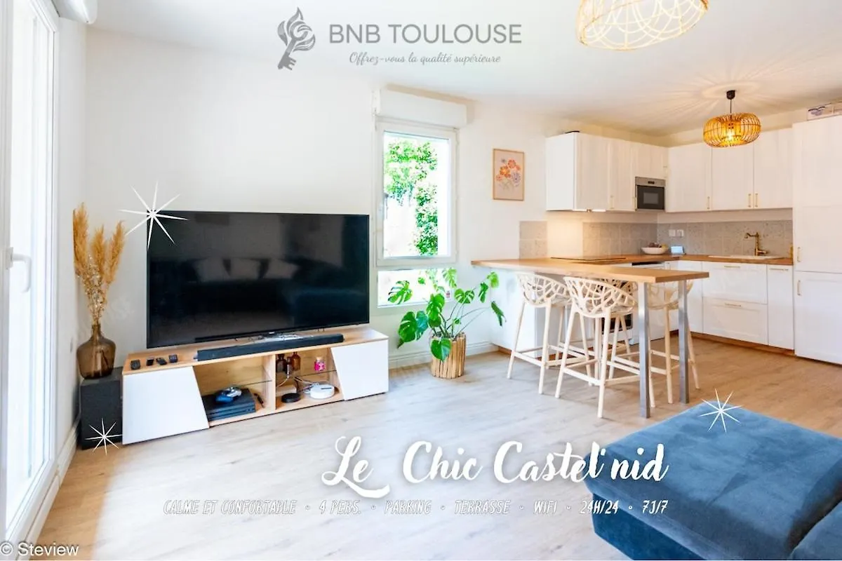 Bnb Toulouse - Le Chic Castel'Nid - Clim - Parking - Terrasse - Wifi Castelnau-dʼEstrétefonds